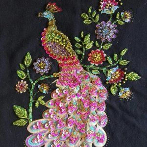 Peacock sequin women's T-shirt
